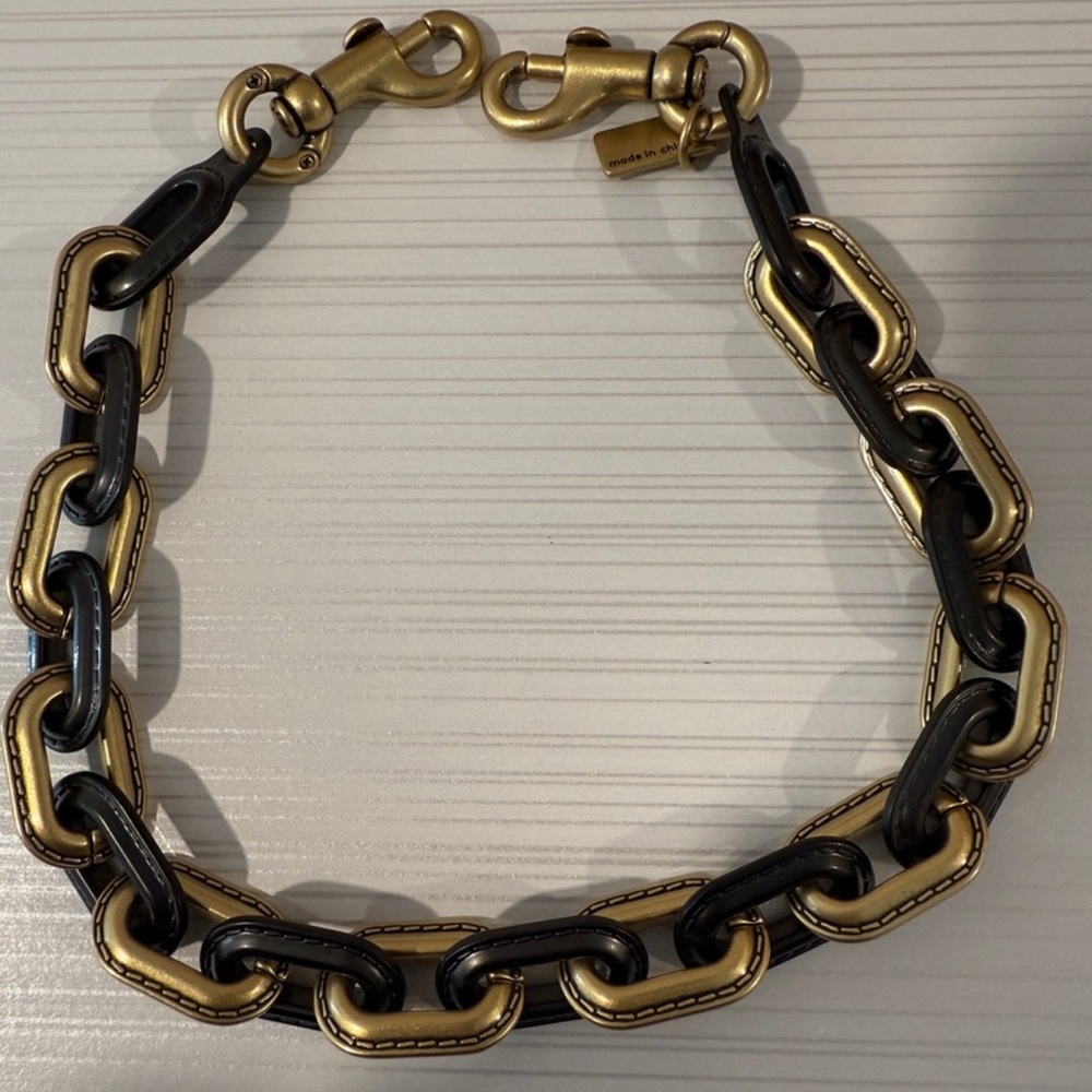 Coach Brass and Pewter Link Chain Strap